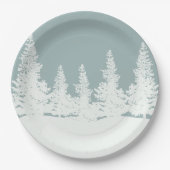 冬のワンダーランドフォレストの木 ペーパープレート (正面)
