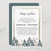 冬のワンダーランドフォレスト | の結婚計画の変更 招待状 (正面/裏面)