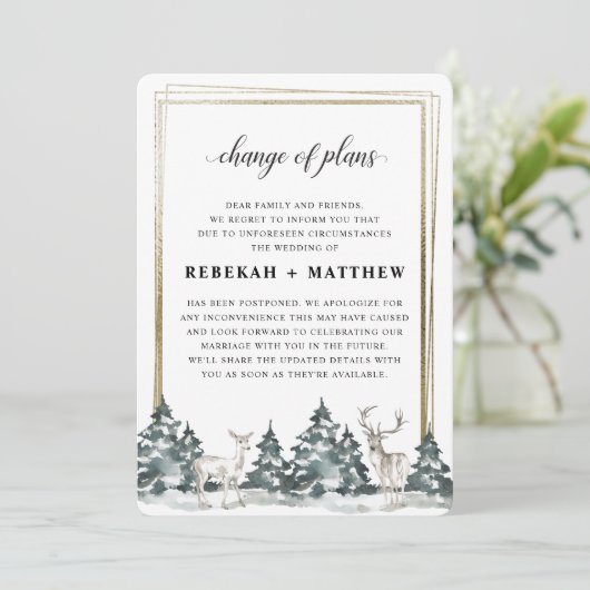 冬のワンダーランドフォレスト | の結婚計画の変更 招待状 (スタンド正面)