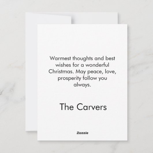 冬のワンダーランドフラットクリスマスカードで吠える シーズンカード (裏面)