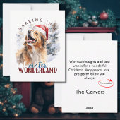 冬のワンダーランドフラットクリスマスカードで吠える シーズンカード