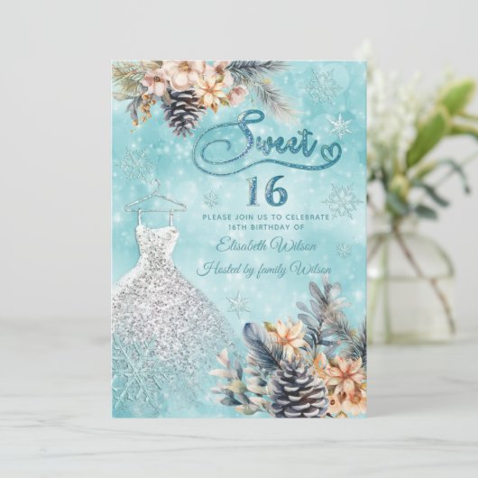冬のワンダーランドフローラ愛らしいドレス甘い16 招待状 (スタンド正面)