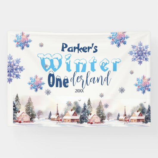 冬のワンダーランドブルーウォーターの色 横断幕 (横)