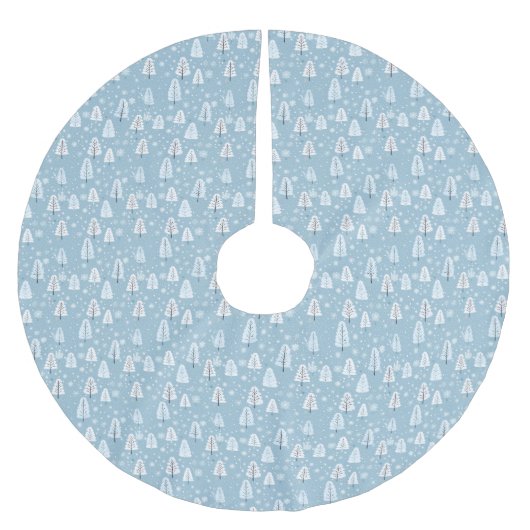 冬のワンダーランドブルークリスマス ブラッシュドポリエステルツリースカート (正面)