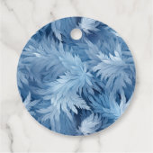 冬のワンダーランドブルー霜の降りたパターン フェイバータグ (裏面)