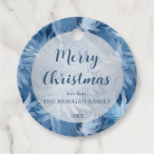 冬のワンダーランドブルー霜の降りたパターン フェイバータグ (正面)