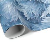 冬のワンダーランドブルー霜の降りたパターン ラッピングペーパー (ロールコーナー)