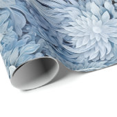 冬のワンダーランドブルー霜の降りたパターン ラッピングペーパー (ロールコーナー)