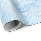 冬のワンダーランドブルー霜の降りたパターン ラッピングペーパー (ロールコーナー)