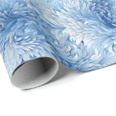 冬のワンダーランドブルー霜の降りたパターン ラッピングペーパー (ロールコーナー)