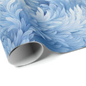 冬のワンダーランドブルー霜の降りたパターン ラッピングペーパー (ロールコーナー)