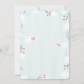 冬のワンダーランドベビー外の冷たいシャワー 招待状 (裏面)