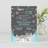 冬のワンダーランドボーイファースト誕生日 招待状 (スタンド正面)