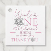 冬のワンダーランドミニマリスト女の子1st誕生日 フェイバータグ (正面)