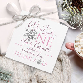 冬のワンダーランドミニマリスト女の子1st誕生日 フェイバータグ