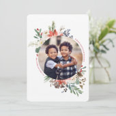 冬のワンダーランドラウンドフォトホリデーフラットカード 招待状 (スタンド正面)