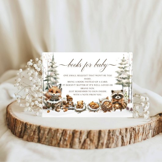 冬のワンダーランド動物の本ベビー エンクロージャーカード