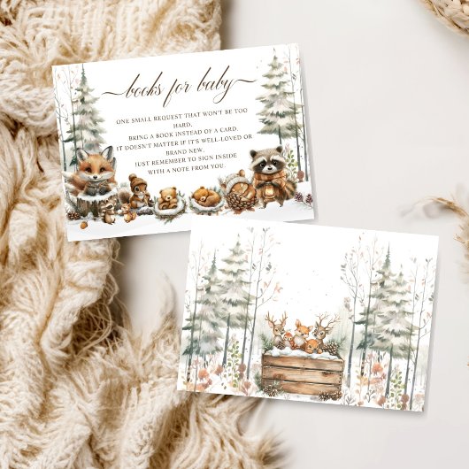 冬のワンダーランド動物の本ベビー エンクロージャーカード
