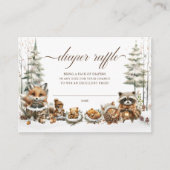 冬のワンダーランド動物の水の色おむつラッフル エンクロージャーカード (正面)