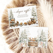 冬のワンダーランド動物の水の色おむつラッフル エンクロージャーカード