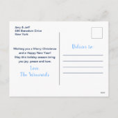 冬のワンダーランド北極動物メリークリスマス シーズンポストカード (裏面)