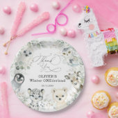 冬のワンダーランド北極動物雪林 ペーパープレート (パーティー)