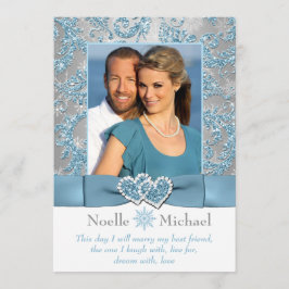 冬のワンダーランド参加ハート写真招待状 招待状