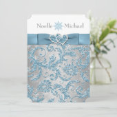 冬のワンダーランド参加ハート結婚式の招待3 招待状 (スタンド正面)