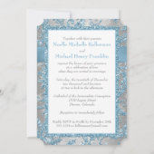 冬のワンダーランド参加ハート結婚式の招待3 招待状 (裏面)