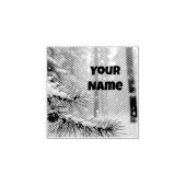 冬のワンダーランド名タグ | ピネコンと赤 ラバースタンプ (インプリント)