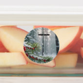 冬のワンダーランド名タグ | ピネコンと赤 ラベル (貼付)