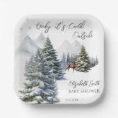 冬のワンダーランド外は寒い男女兼用 ペーパープレート (正面)