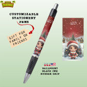 冬のワンダーランド夫人サンタクロースがそれを雪に置⛄️🎄 ボールペン