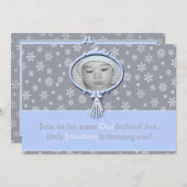 冬のワンダーランド少年1歳の誕生日 招待状 (正面/裏面)