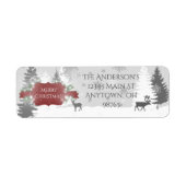 冬のワンダーランド差出人住所ラベル – 赤 ラベル (正面)
