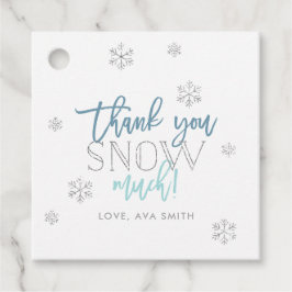 冬のワンダーランド感謝の雪の多くの青 フェイバータグ