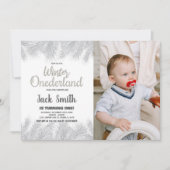 冬のワンダーランド招待状シルバーパイン写真 招待状 (正面)