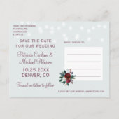 冬のワンダーランド救ライ写真結婚日付 案内ポストカード (裏面)