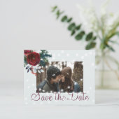 冬のワンダーランド救ライ写真結婚日付 案内ポストカード (スタンド正面)