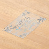 冬のワンダーランド最初の誕生日パーティー アクリル招待状 (レイダウン)