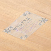 冬のワンダーランド最初の誕生日パーティー アクリル招待状 (レイダウン)