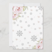 冬のワンダーランド最初の誕生日フローラ銀の雪 サンキューカード (裏面)