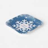 冬のワンダーランド最初の誕生日ボーイスノーフレーク ペーパープレート (傾斜あり)