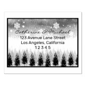 冬のワンダーランド松の森のクリスマス結婚の ラバースタンプ (インプリント)