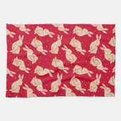 冬のワンダーランド森林動物のクリスマス キッチンタオル (横)