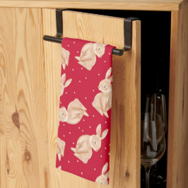 冬のワンダーランド森林動物のクリスマス キッチンタオル