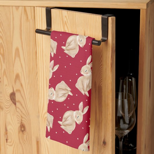 冬のワンダーランド森林動物のクリスマス キッチンタオル (三つ折り)