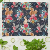 冬のワンダーランド森林動物のクリスマス キッチンタオル (折り畳み)