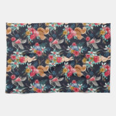 冬のワンダーランド森林動物のクリスマス キッチンタオル (横)