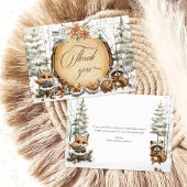 冬のワンダーランド森林動物の赤ちゃんシャワー サンキューカード